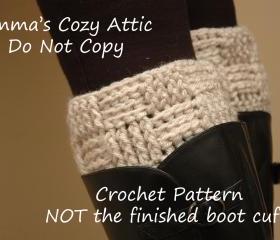 Crochet PATTERN - Basketweave boot cuffs - boot cuff - leg warmers - boot socks