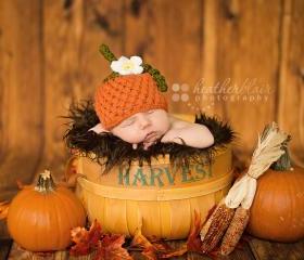 Newborn pumpkin hat 